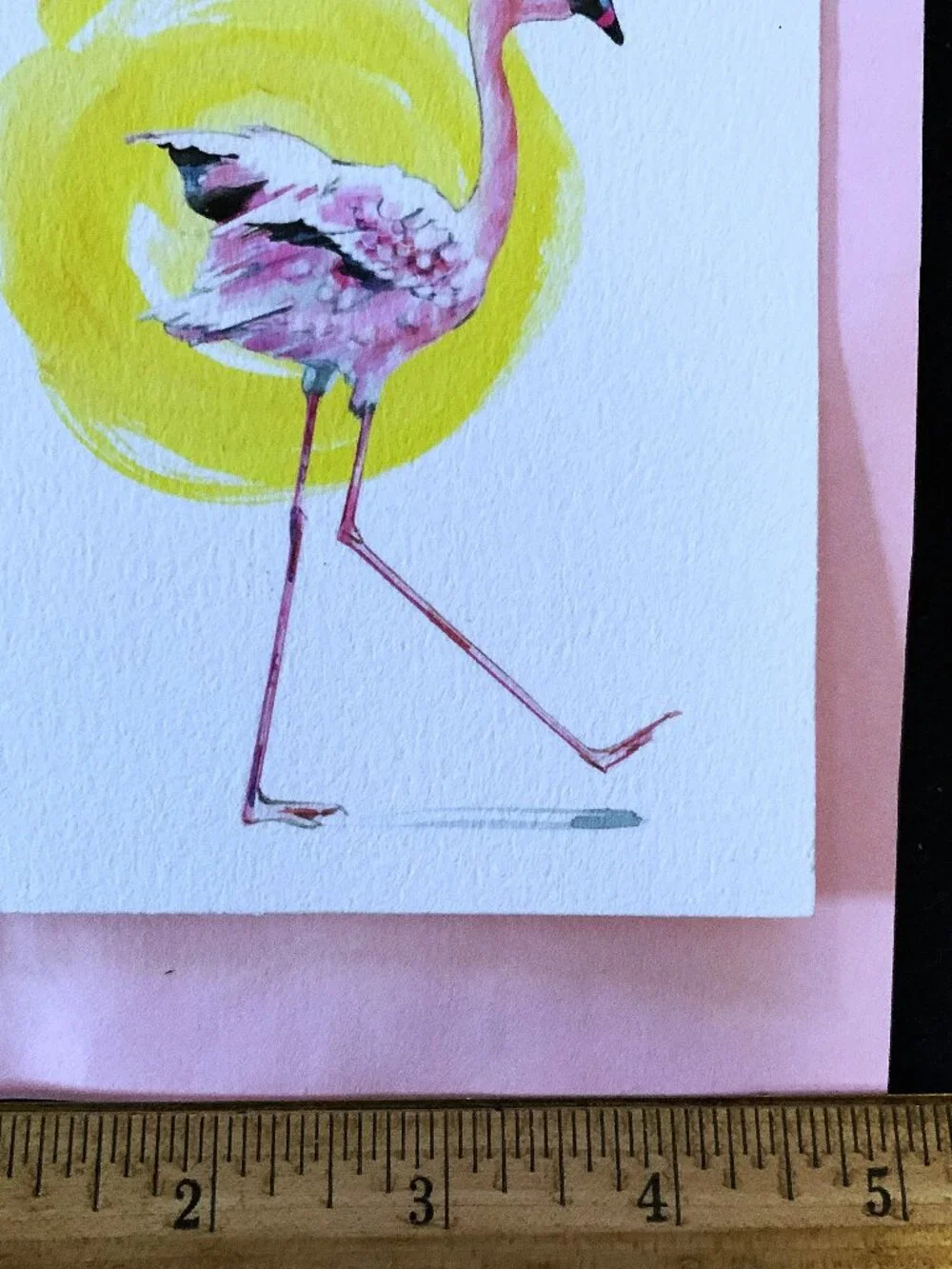 NEW Tropical Flamingo & Hibiscus Fabric Shower Curtain & Flamingo Art Card